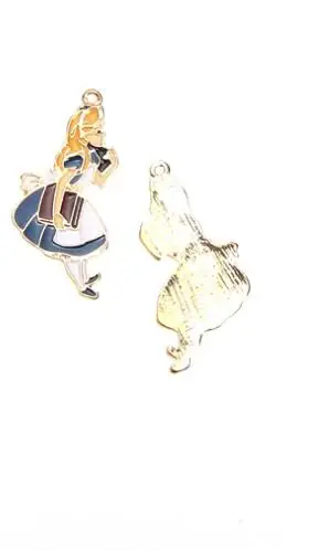 10 шт. Алиса девушка кошки ожерелье из мультфильма брелок эмалированные бусины