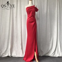 one shoulder red prom dresses fit sexy split long party gown dark red formal elegant mermaid women red evening dress bridesmaid