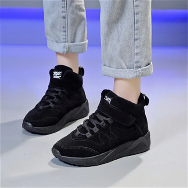 Новинка женские осенне-зимние кроссовки на платформе высокие для студентов