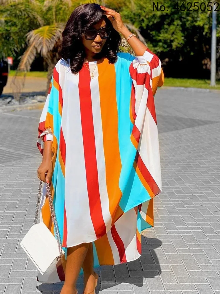 2021 Hot Sales Vacation Georgette Dress Untidy Energy Sexy Fashion Round Neck Full Sleeve Nature Women Loose Midi | Тематическая