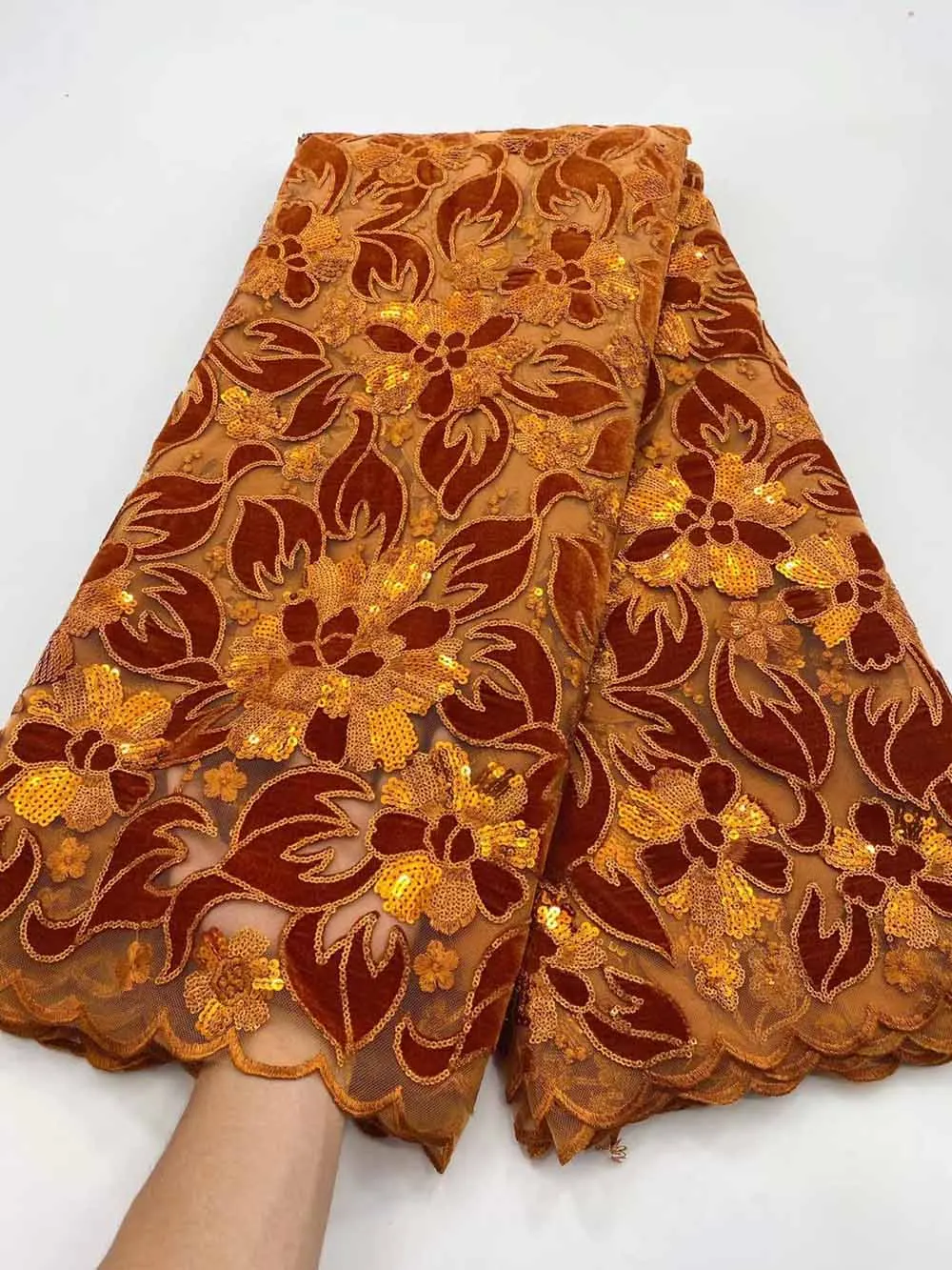 

2021 Африка кружевной ткани блесток вышивка тюль из сетчатой ткани для шитья свадебное платье Вечерние юбка Нигерии 5 метров, оптовая продажа