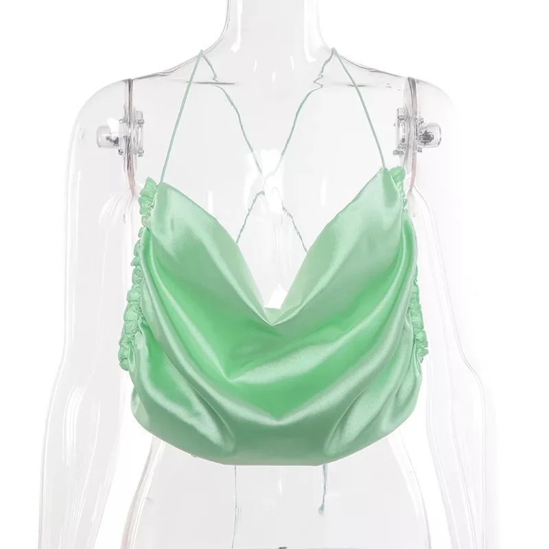 JIZI 2020 Весна/Лето Женский новый монохромный топ с большой спинкой и кружевными