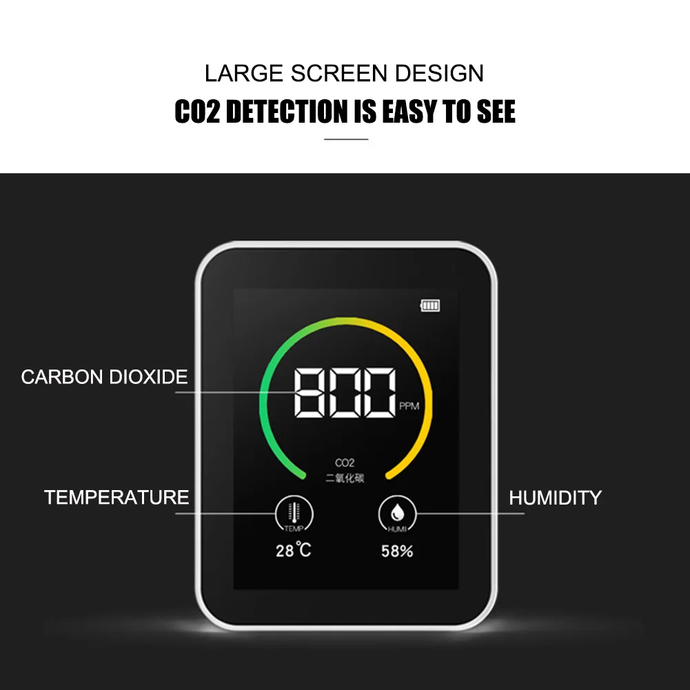 

Indoor Outdoor Temperature Real Time Data Bedroom Humidity Smart Portable Gas Analyzer Air Quality Monitor CO Detector Car