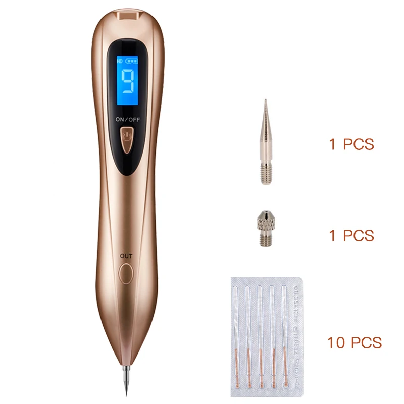 Mole Removal pen 1 Лазерная плазменная ручка для удаления пятен с 20 иглами 9 уровень ЖК-кожи лица темное устройство для удаления родинок Wart бирка удаления татуировки Красота - Цвет: Mole Removal pen 1