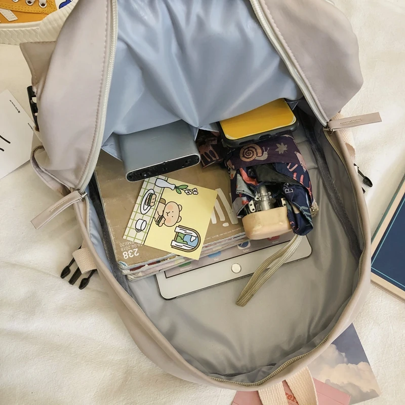 

High quality cartoon embroidery Waterproof nylon Women Backpack Female School bag for Teenage girls Travel bags Mochilas