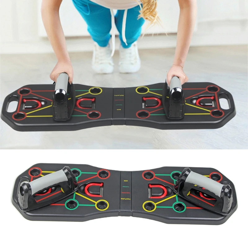 

Push Up Board with Color-Coded Pushup Handles, Fitness Body Building Push Up Bars & Multi-function Board, Portable Press