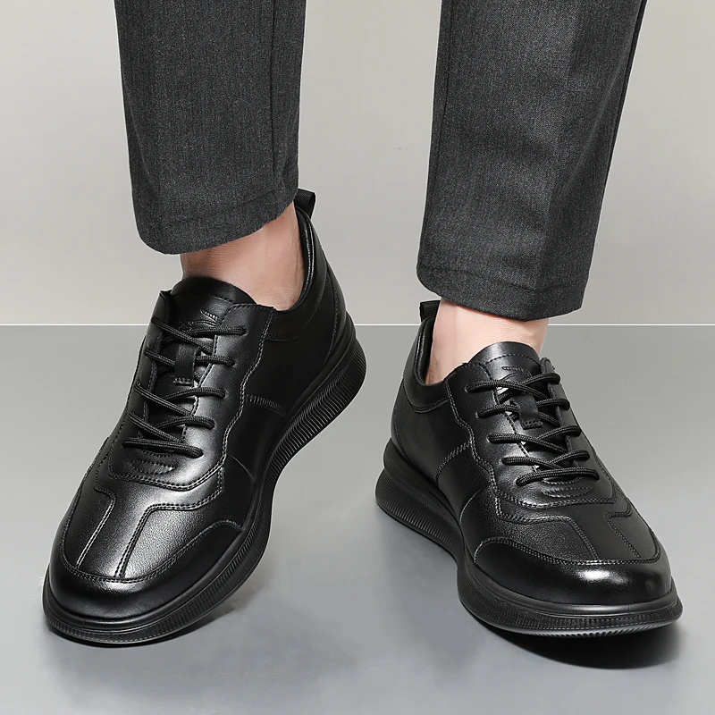 Мужская повседневная обувь из натуральной кожи на шнуровке Роскошные Мужские