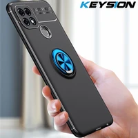 keysion shockproof case for oppo a15 a15s soft silicone magnetic ring stand phone back cover for realme narzo 20 20 pro 10