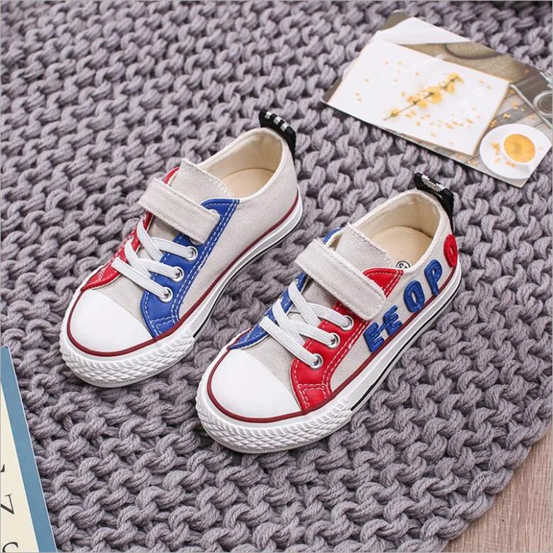 

2021 New Fashion Canvas Low-tops Boys Shoes Kids Sneakers Toddler Soft Flat Shoes Childrens Breathable Casual Sport Shoes1-7y