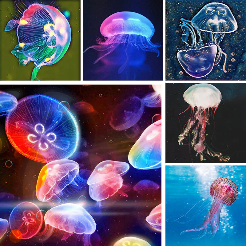 

Ocean Animal Diamond Painting Jellyfish 5D DIY Full Square Round Daimond Embroidery Cartoon Cross Stitch Wall Picture Decor U17