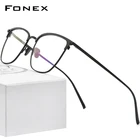 FONEX Оправа для очков Мужская титановая квадратная, F85656