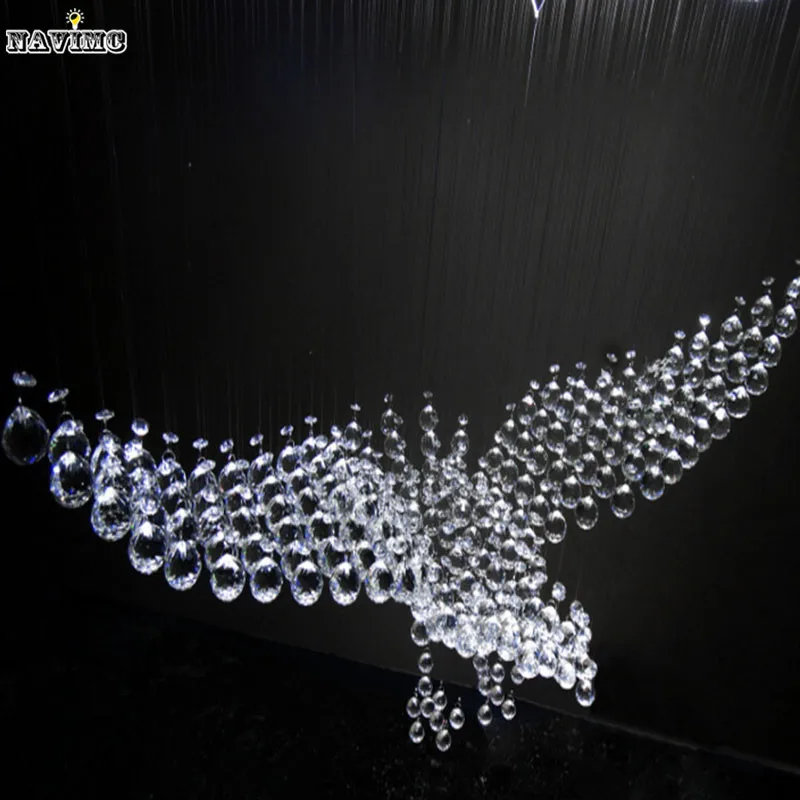Дизайн Eagles, Роскошная Современная хрустальная люстра, освещение, Lustre Hall, светодиодный светильник Cristal L100xW55xH80CM