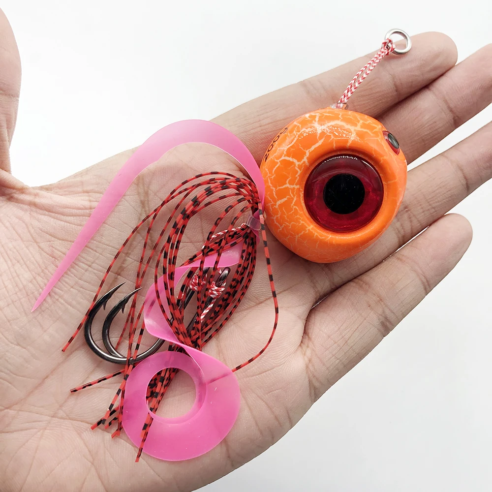 

Inchiku 1PC 60G-200G Metal Fast Sinking Snapper Jig Rubber Skirts Hooks Saltwater Assist Hook Ice Fishing Lure Tai Kabura Slider