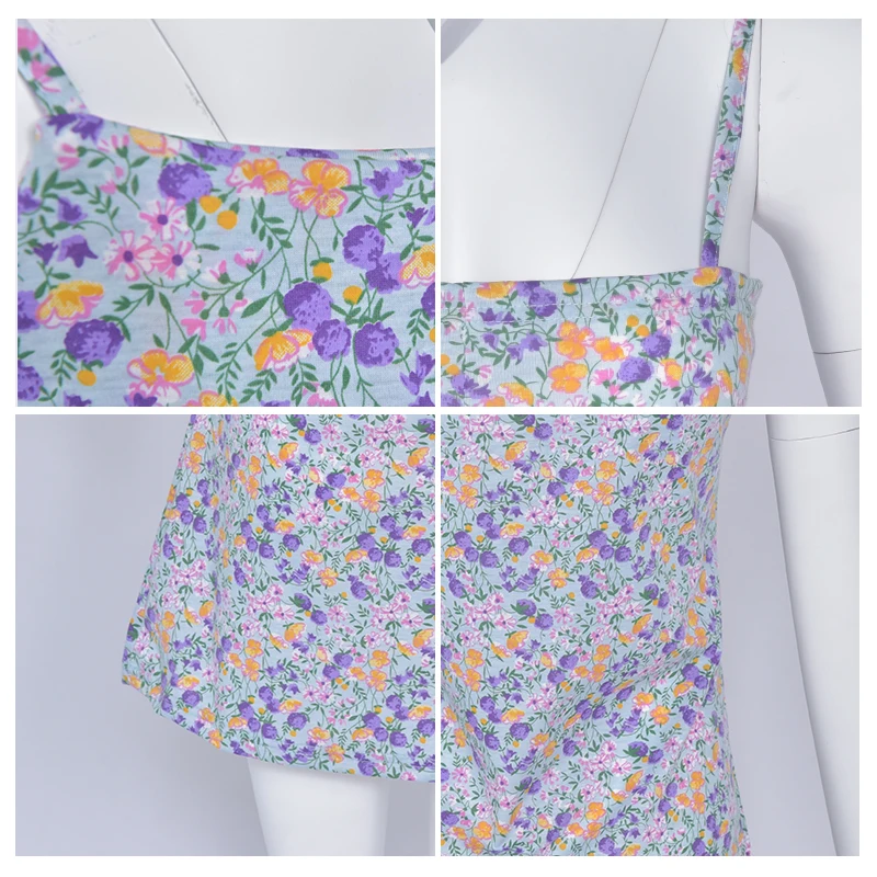 

LUXUV Women's Clothing Tank Dress Floral Print Boho Traf Summer Beach Sukienka Harajuku For Ceremony Midi Costume Loose Robe