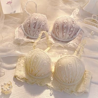 new young girls lingerie set sexy lace wireless push up bra set romantic women embroidery underwear and b cup bra brief sets