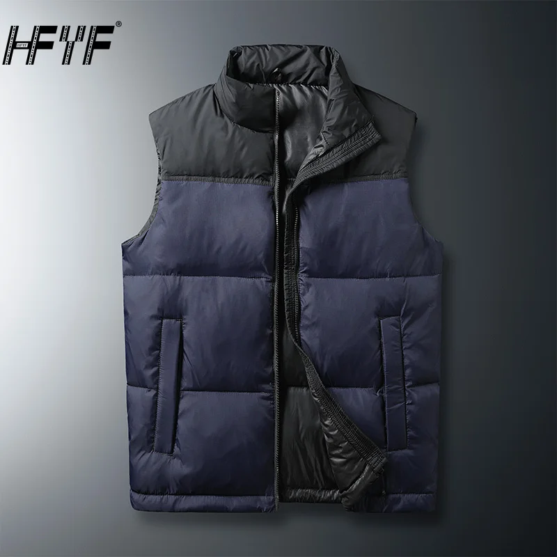 HFYF 5XL Sleeveless Parkas Men Vest Jacket Winter Fashion Autumn Hip Hop Streetwear Jackets Male Oversize Loose Japanese Casual