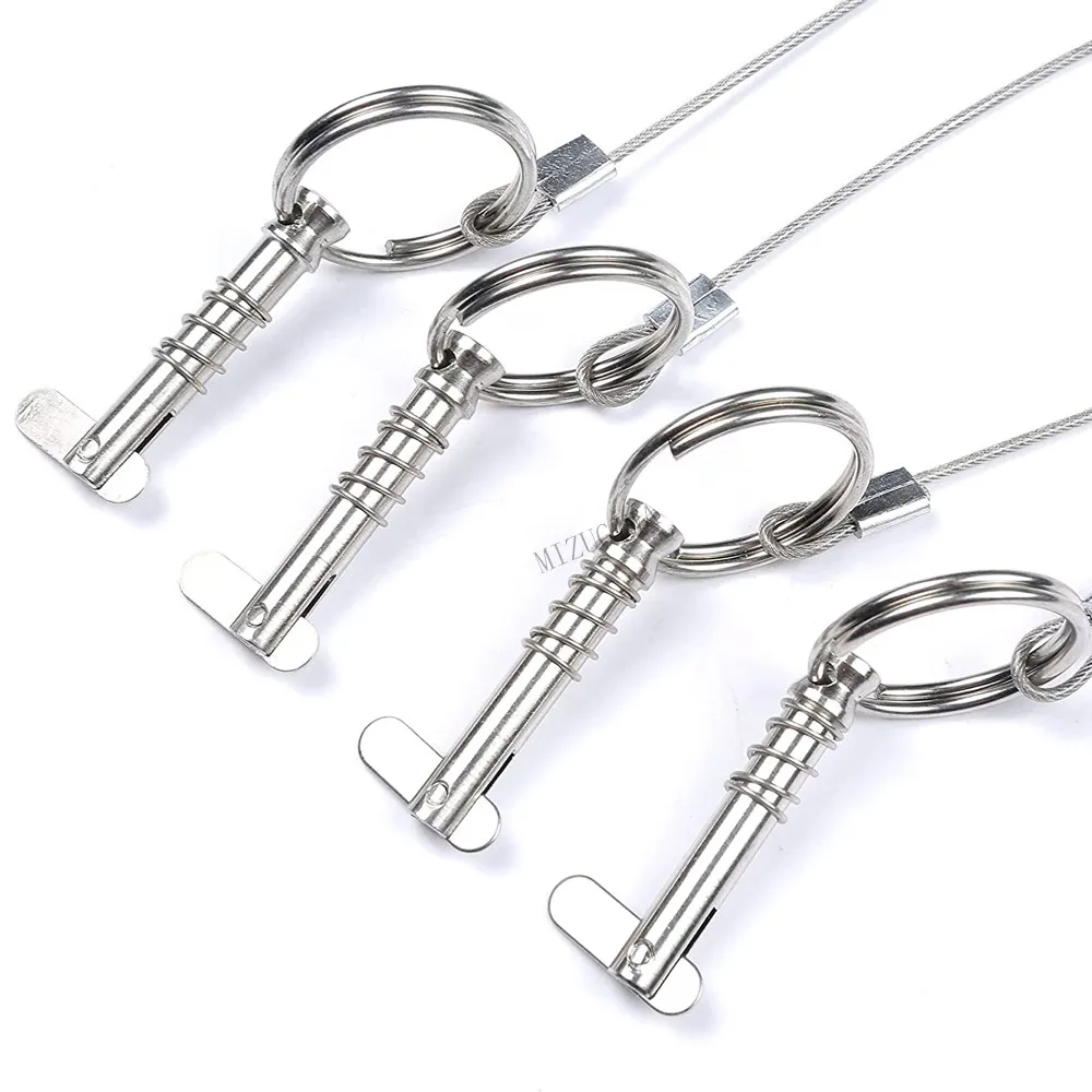 4 Pcs Boat Bimini Quick Release Pin with Lanyard Stainless Steel Marine Hardware Deck Hinge Replacement Accessories | Спорт и