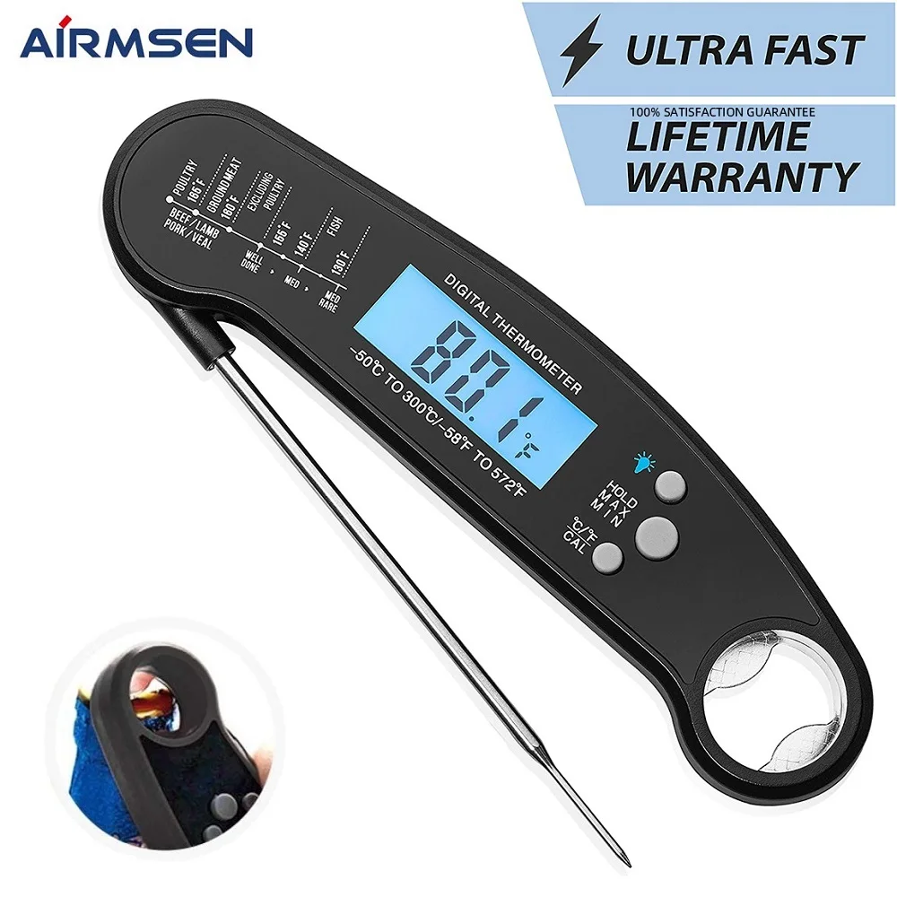 Пищевой термометр AIRMSEN Кухонный Термометр цифровой для мяса барбекю