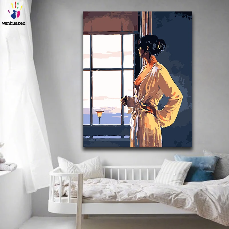 Сделай Сам Раскраска по номерам картина Рисование с наборами смотреть на женщин