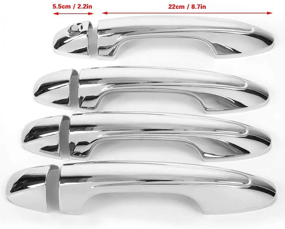 

Car Exterior Door Handle Cover Trim Sticker for Toyota Yaris VIOS (XP150) 2019 Auto Decoration Accessories Bright Silver