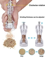 transparent pepper grinder acrylic manual salt mill adjustable thickness cuisine grind machine cooking seasoning kitchen tool