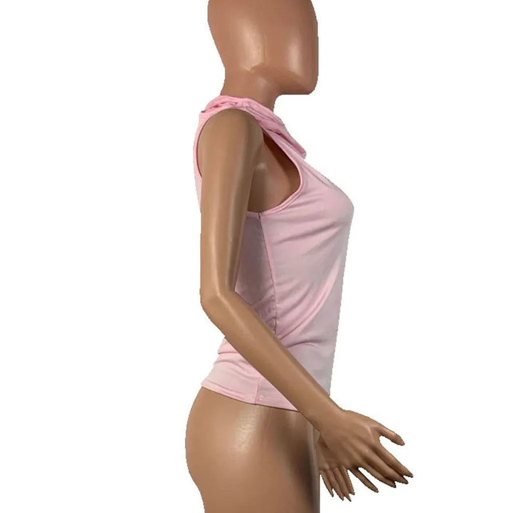 

Women's Casual Offshore Solid Color Sleeveless Vest With Mask T-shirt Top Cheap Strapless Bustier Halteres Women Tunic Bodysuit