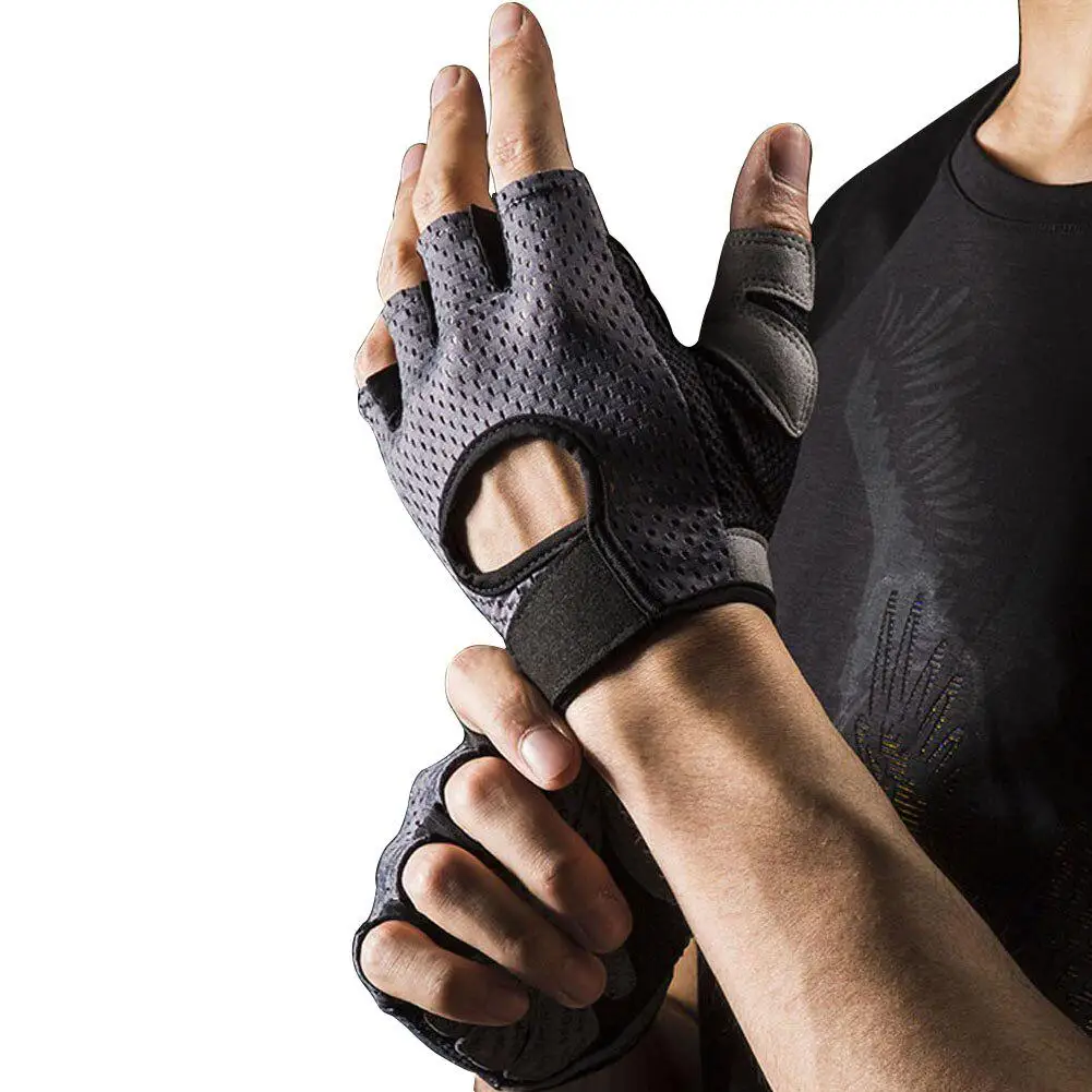 Спортивные противоударные велосипедные перчатки дышащие с открытыми пальцами