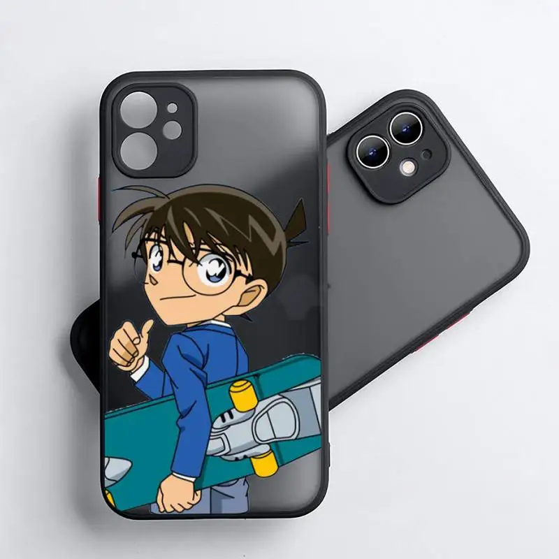 

Anime detective conan Phone Case Matte Transparent for iPhone 7 8 11 12 s mini pro X XS XR MAX Plus Design funda Coque