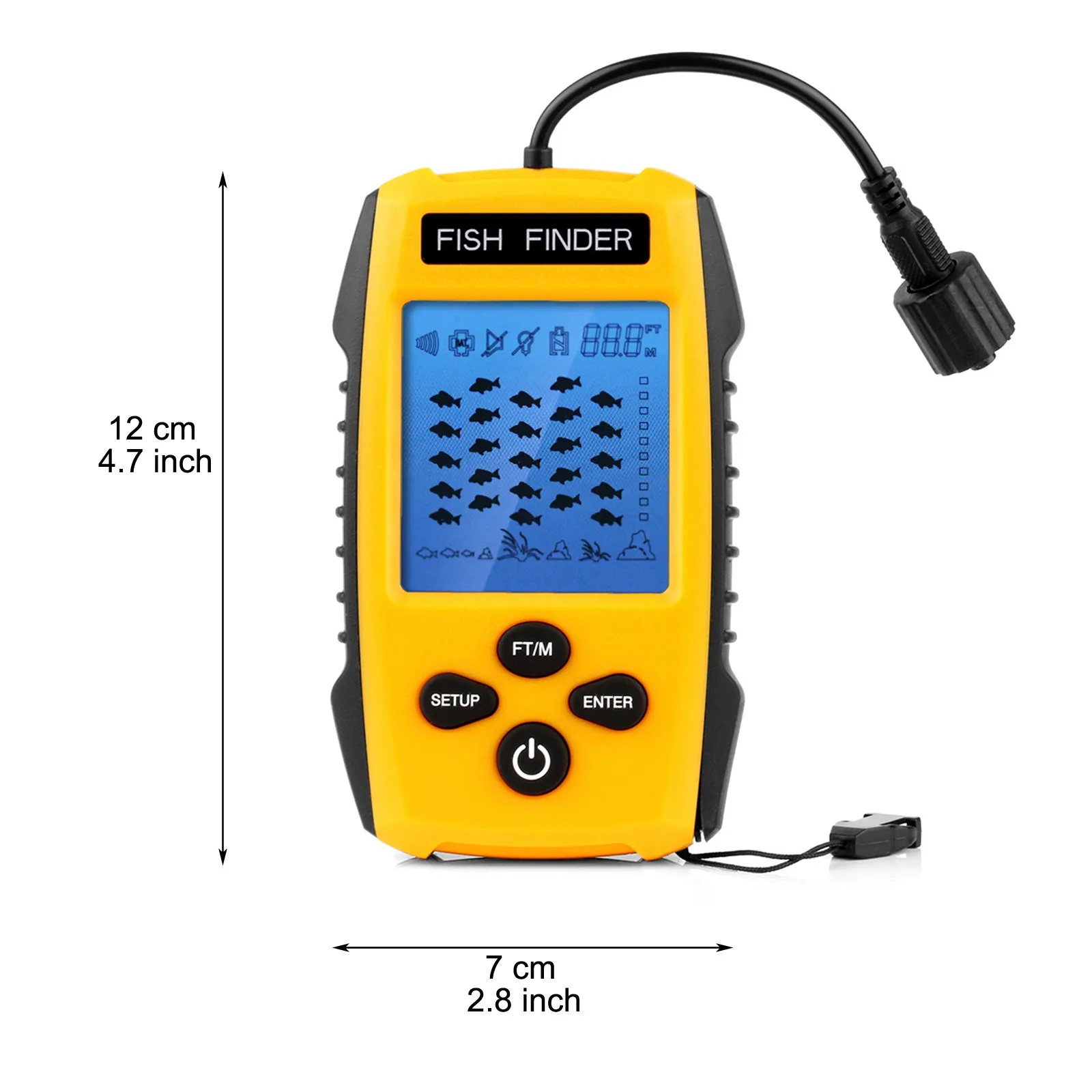 Портативный рыболокатор перезаряжаемый беспроводной эхолот для рыбалки глубины