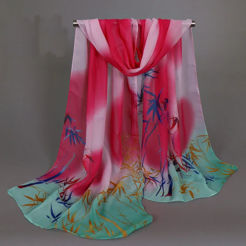 Роскошный брендовый женский шифоновый шелковый шарф модные женские пляжные