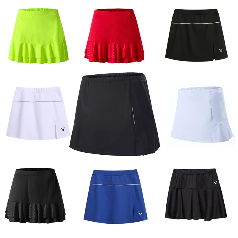 

New Women's Tennis Skorts skirt, Girl sport Skirts with Safety Shorts,female Running Tennis Skirts,Quick Dry badminton skirt