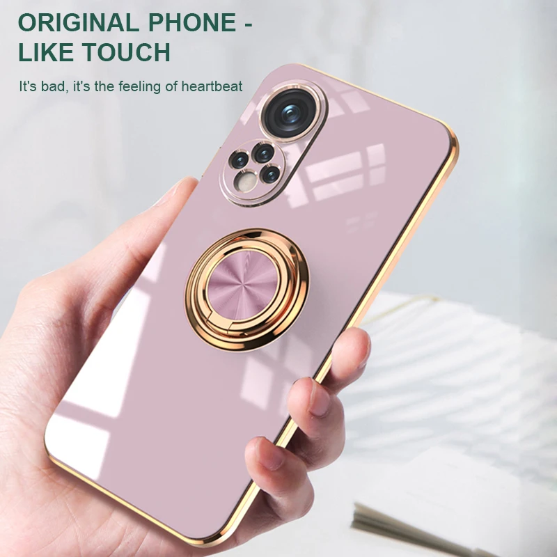 luxury with ring holder phone case for huawei honor 50 pro se 20 pro p20 p30 p50 pro nova 9 pro plating shockproof phone cover free global shipping