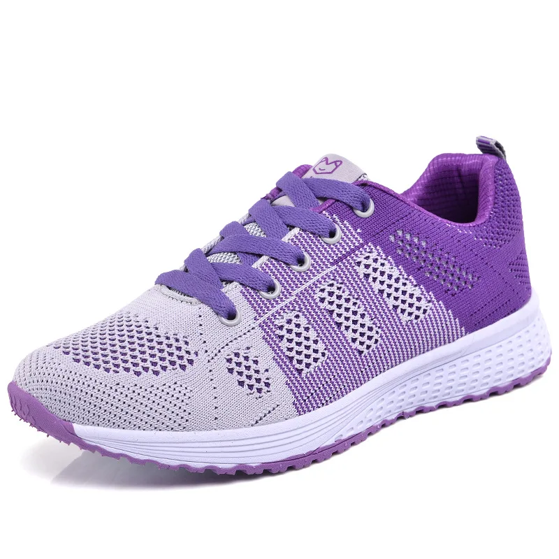 

Women Casual Shoes Fashion Breathable Walking Mesh Lace Up Flat Shoes Sneakers Women 2020 Tenis Feminino White Vulcanized Shoes