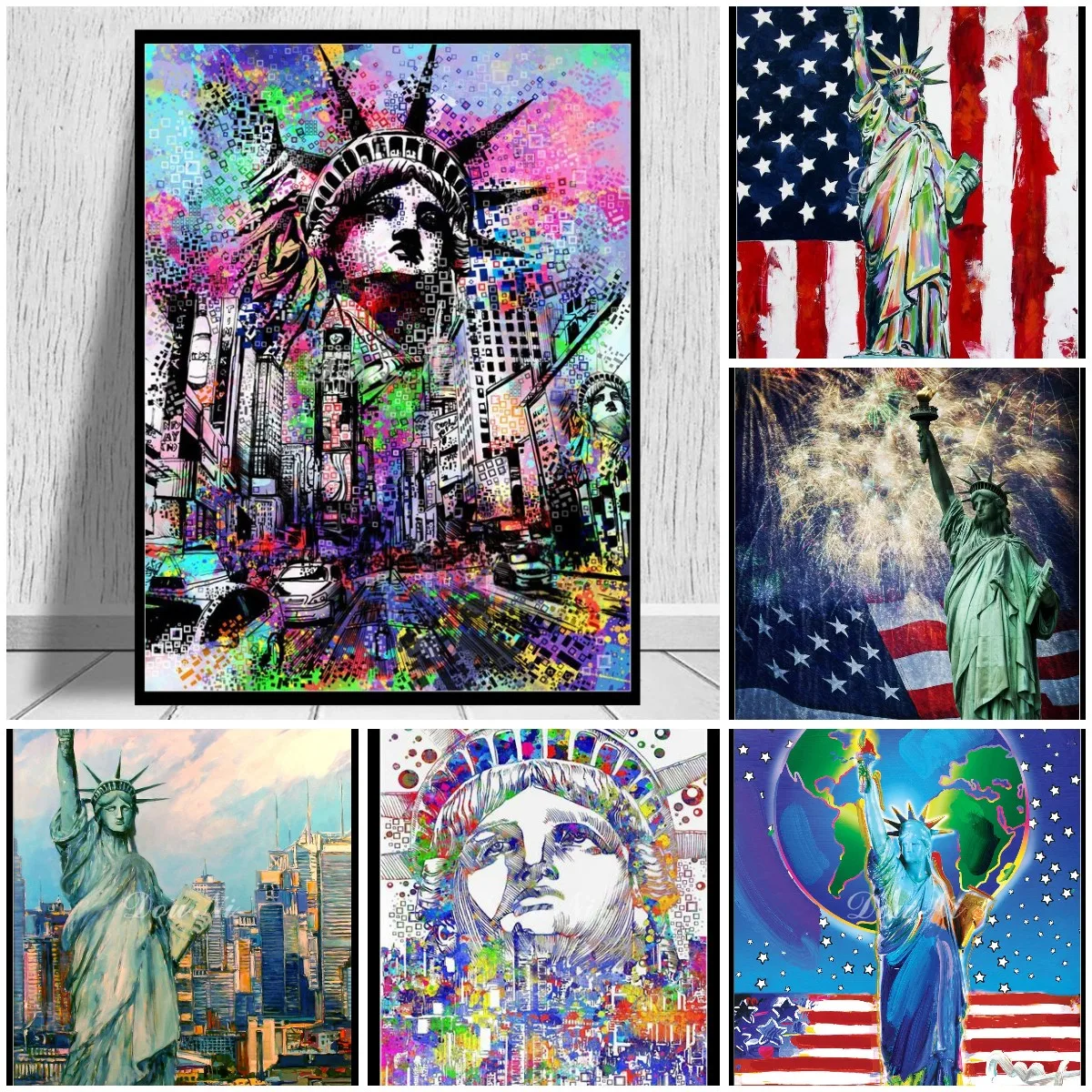 Famous Tourist Attraction Statue Of Liberty Diamond Painting New York Scenery Diamond Mosaic Cross Stich Embroidery Home Decor