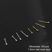 wholesale 925 sterling silver 1 5mm ball nose stud pin classic nostril piercing jewelry 100pcslot
