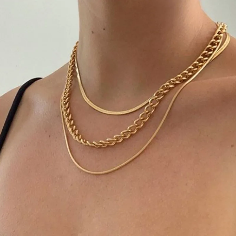 

Trendy Multilayer Necklace Gift Simple Jewelry for Women
