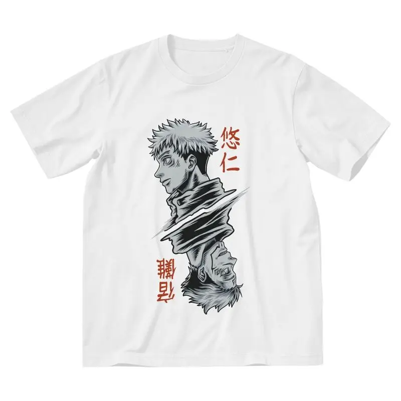 

Футболка мужская с коротким рукавом, хлопковая тенниска итадора юцзи из Аниме Манга, графическая майка, идея для подарка