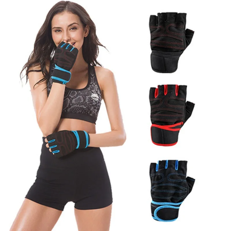 

Men And Women Fitness Gloves Non-slip Four-finger Wrist Weightlifting Horizontal Bar Dumbbell Palm Half-finger Bicycle Gloves