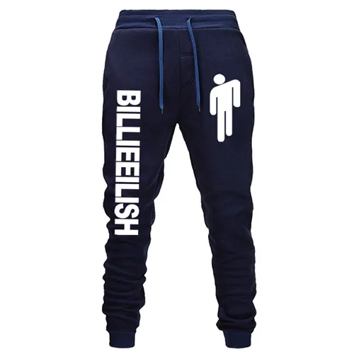 WM22-24-Navy Blue Billie Eilish модные брюки с принтом женские/мужские спортивные штаны для фитнеса горячая Распродажа повседневные трендовые обтягивающие брюки для бега - Цвет: WM22-24-Navy Blue