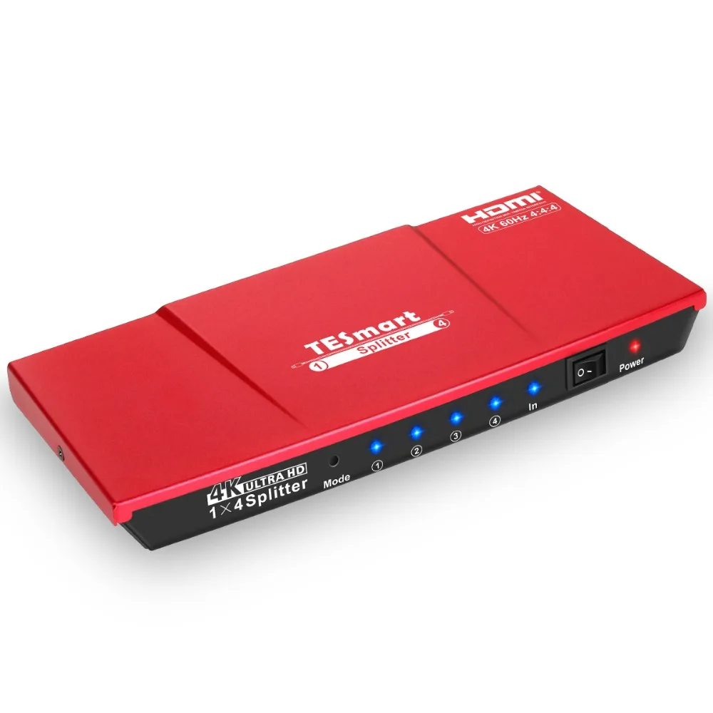 HDMI сплиттер 1x4 1 в 4 Выход 4K@ 60 Гц 4 порта сплиттер Ultra HDV2.0 TESmart высокое качество Сертифицированный 1080P@ 60 Гц HDCP 2,2