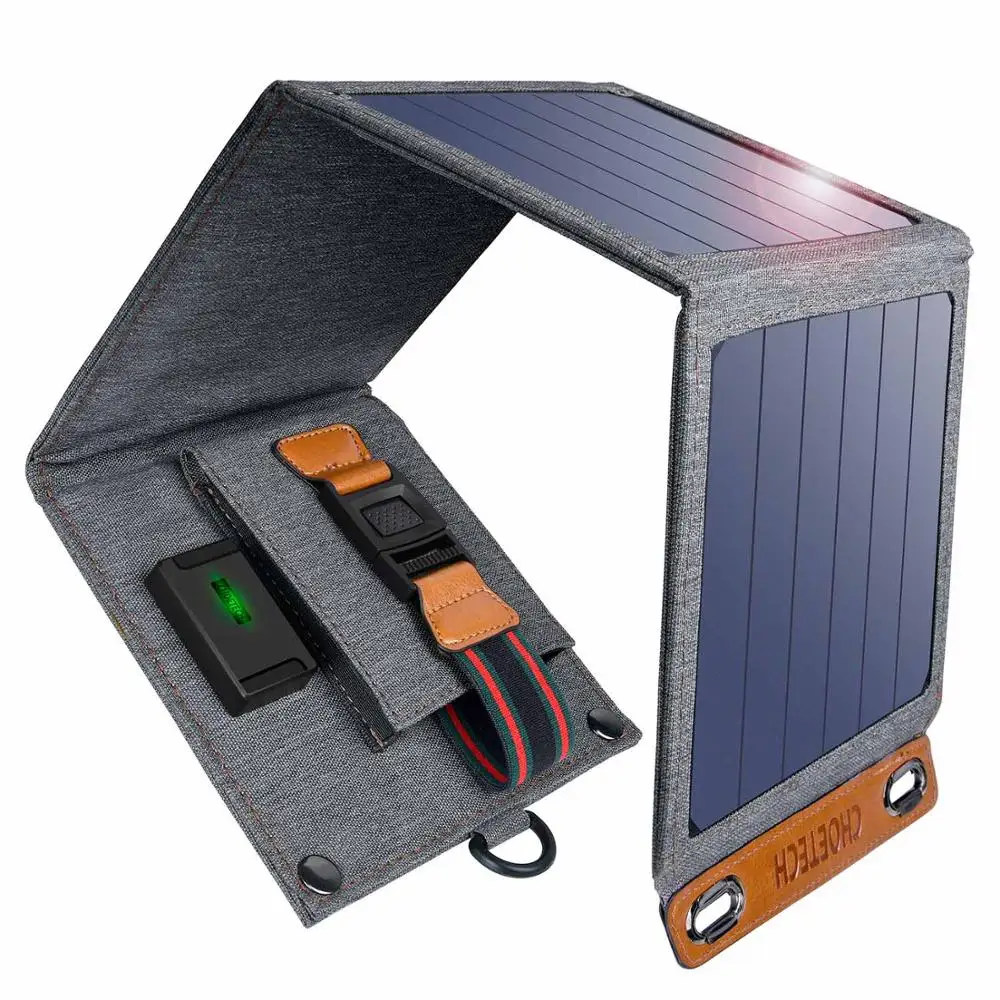 Темно-синий CHOETECH солнечное складное зарядное устройство 14 Вт USB выходное устройство Портативные водонепроницаемые солнечные панели для смартфонов iPhone X/XS/8/7/6s/Plus - Цвет: Темно-синий