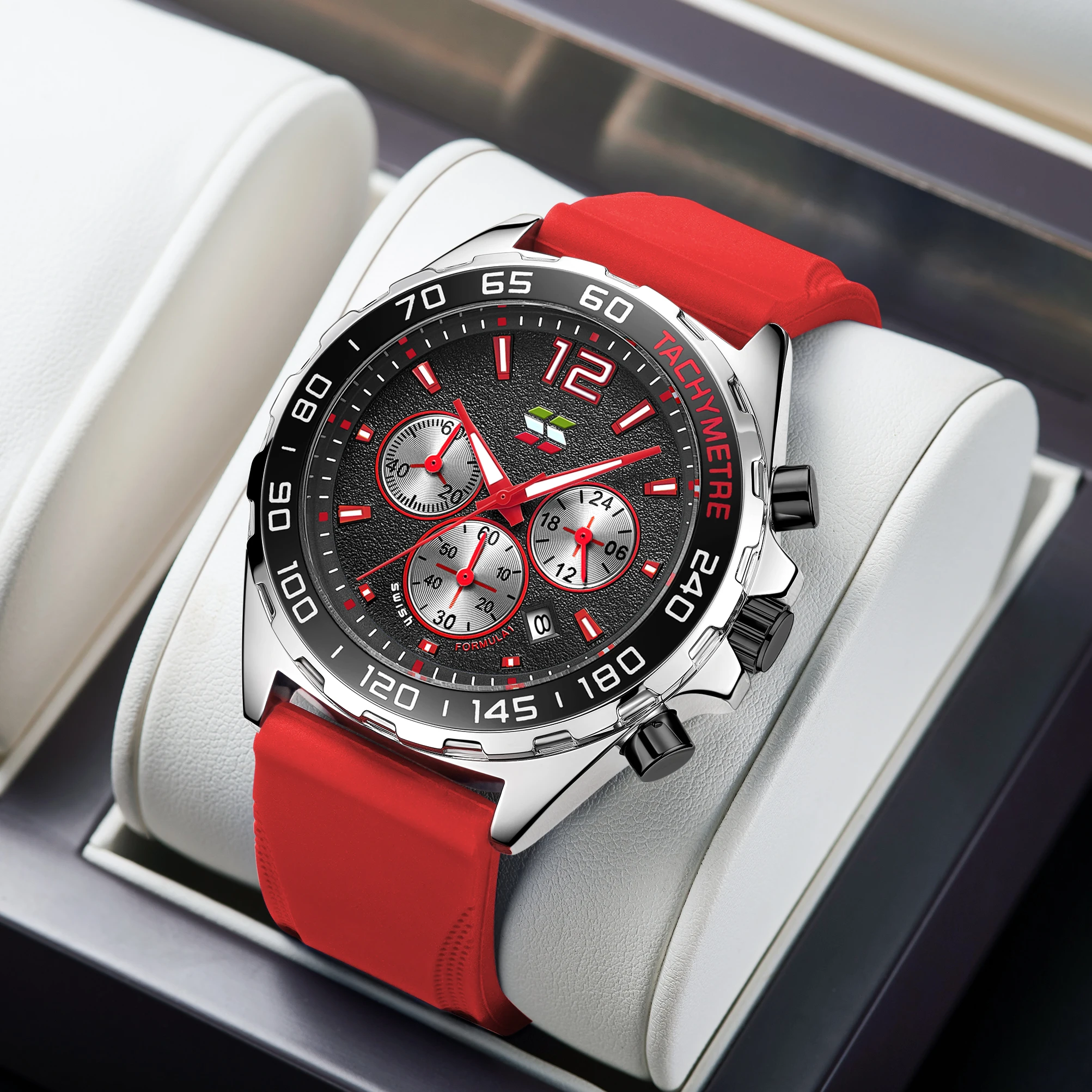 

SWISH Mens Luxury Watches Clock Casual Stainless Steel Chronograph Quartz Wristwatches Watch Waterproof Sports relogio masculino