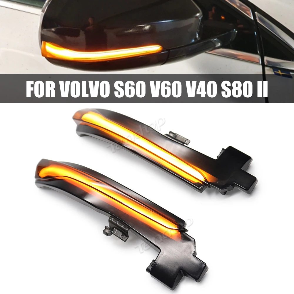 

Светодиодный динамичессветильник поворотный сигнал, боковая зеркальная лампа для Volvo V40 CC II V60 S60 2011 2012 2013 2014 2015 2016 2017 S80 V70 III