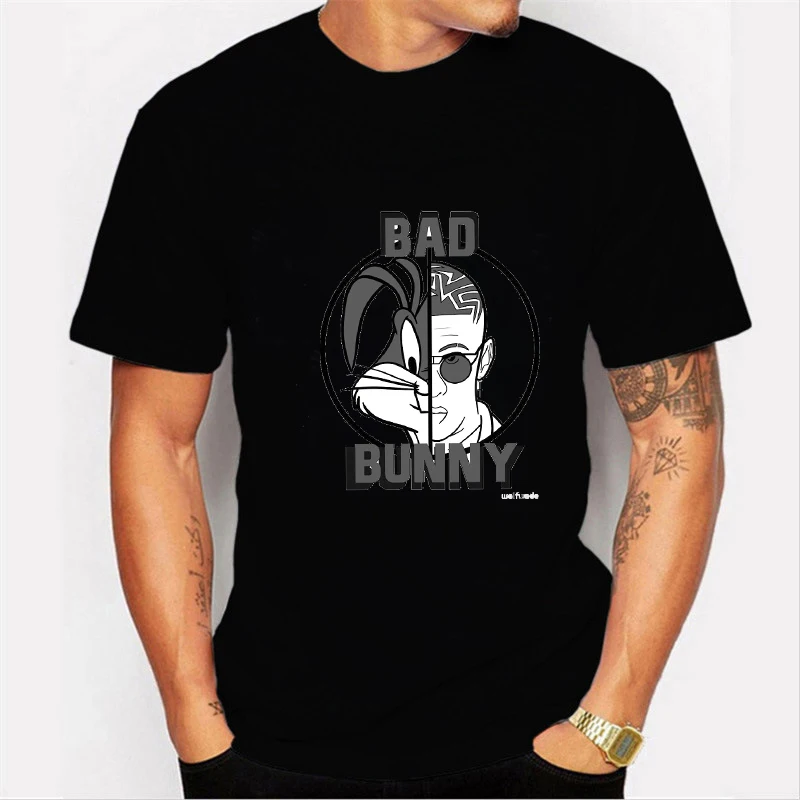Забавная футболка Bad Bunny мужская летняя с круглым вырезом и коротким рукавом