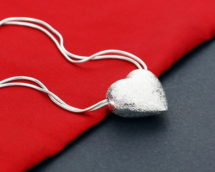 Модное серебряное украшение ожерелье для женщин кулон в форме сердца