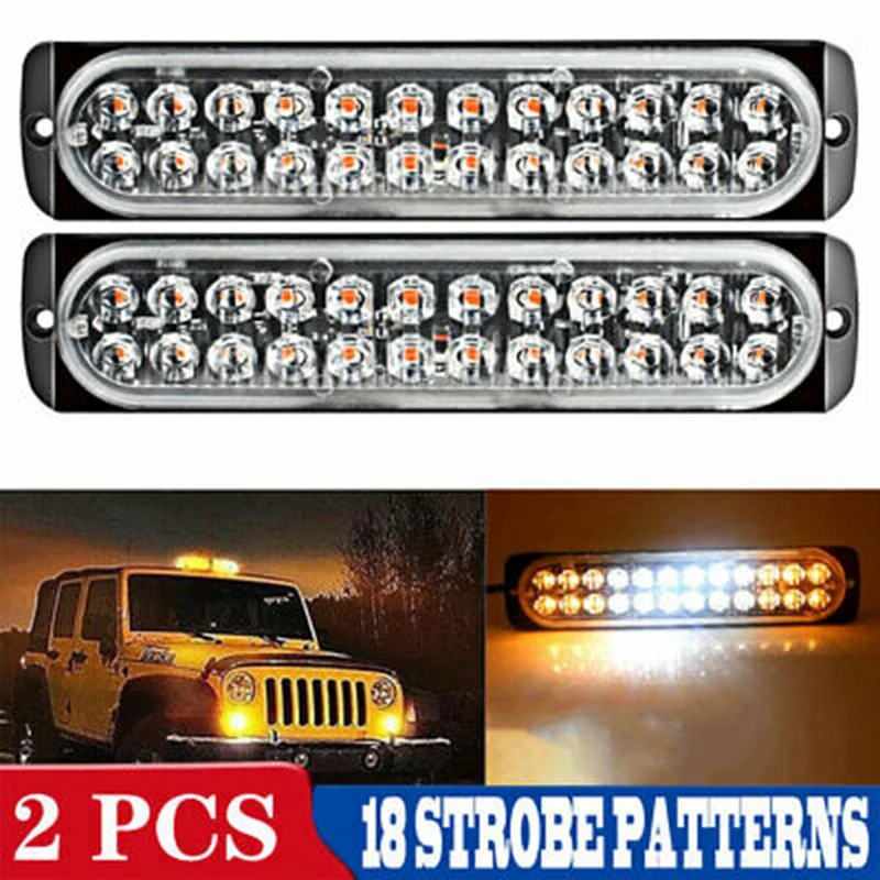 

DHBH-2PCS 24LED 72W Car Universal Warning Flashing Light Truck Side Light for Cars Motorcycles Trucks Trailers