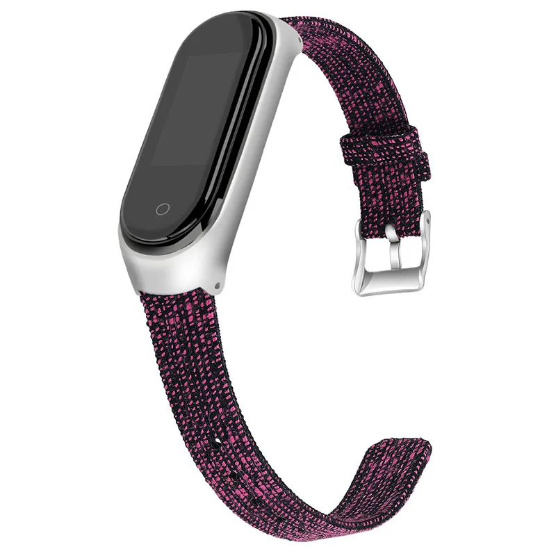 Black purple Аксессуары для mi band 4, браслет pulseira mi band 4, 3, ремешок для смарт-часов, сменный нейлоновый Браслет Для xiaomi band 4, браслет correa, ремешок - Цвет: Black purple