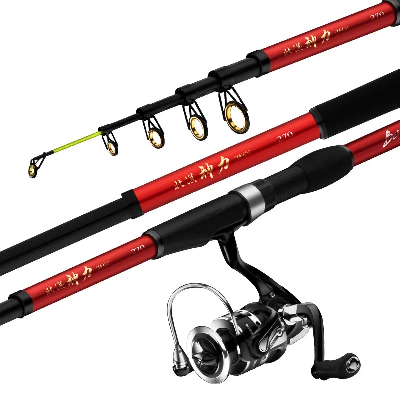 2.1M 2.4M 2.7M 3.0M 3.6M Distance Throwing Pole Short Section Rock Fishing Rod Carbon Super Hard Telescopic Fishing Canne