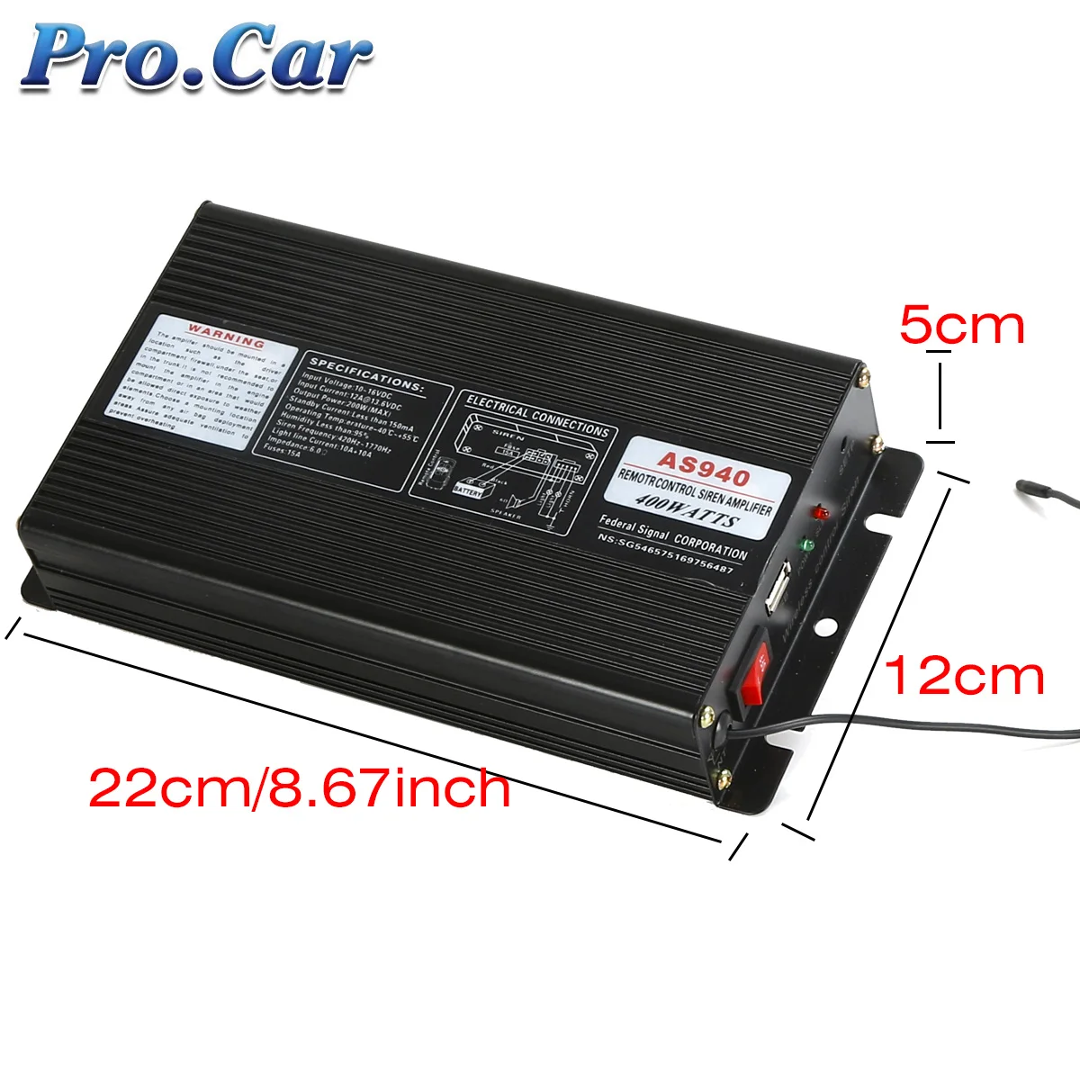 AS920 400 Вт беспроводной пульт дистанционного управления Автомобильная