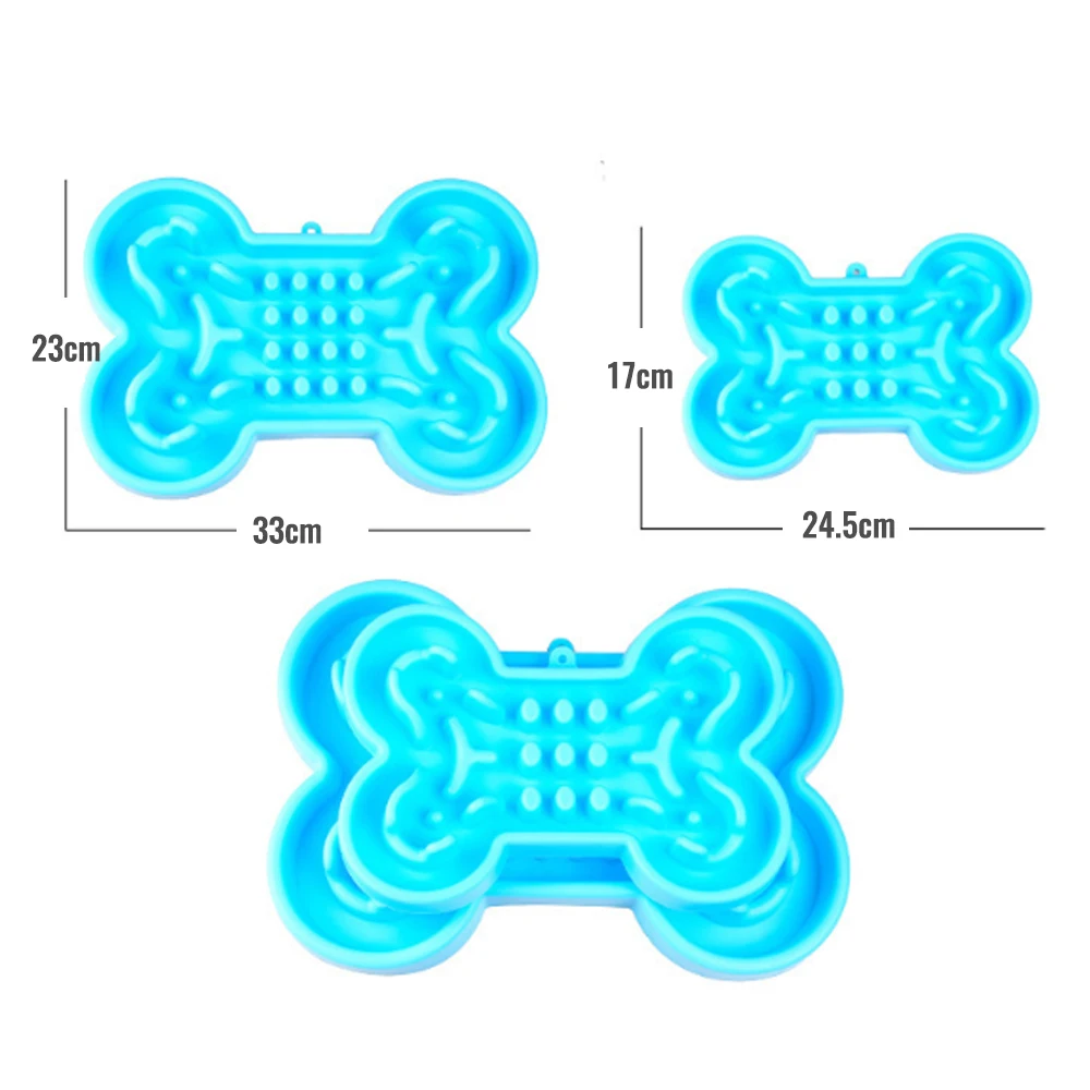 Миска для домашних животных здоровая силиконовая в форме кости медленная подача